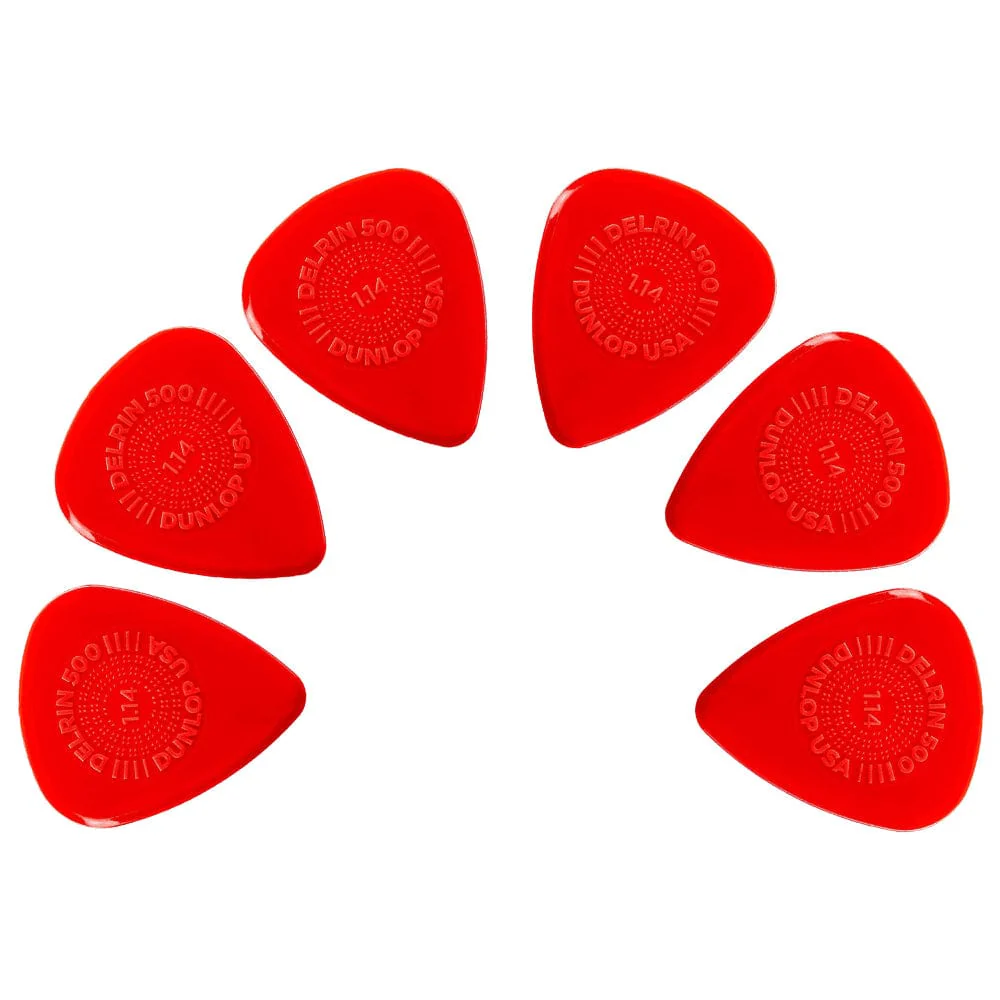 Dunlop 450R Prime 500 Grip Delrin Guitar Picks- Pack of 6