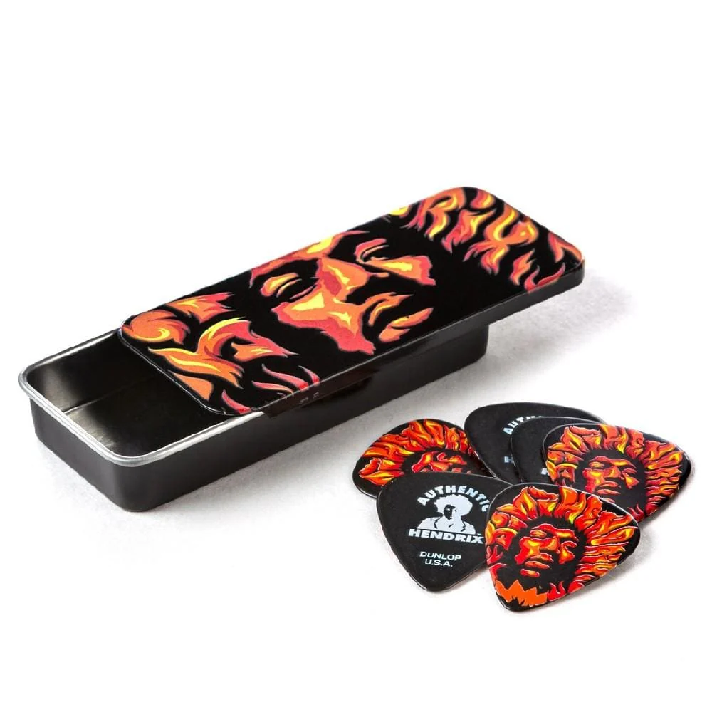 Dunlop JHPT14H Hendrix Tin Ea Pick - Voodoo Fire Pack of 6