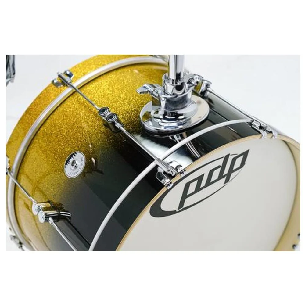 Dw Drum Workshop PDDJ1804YBPK PDP 4-Piece Daru Jones New Yorker Acoustic Drum Set With Bag- Gold to Black - Image 5