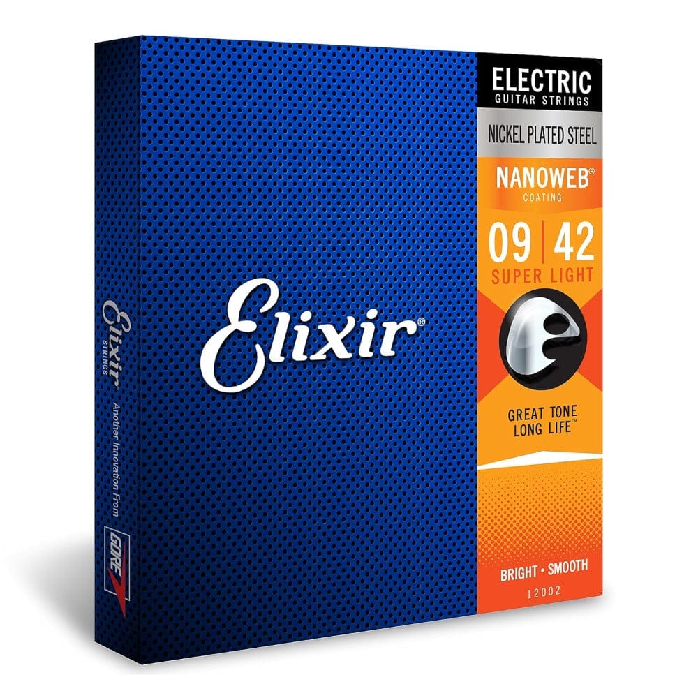 Elixir 12002 Nanoweb Electric Guitar Strings - Super Light - 0.09 -0.42