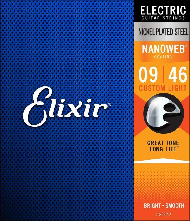 Elixir 3313212027 Nanoweb Coated Electric Guitar Strings - 9-46