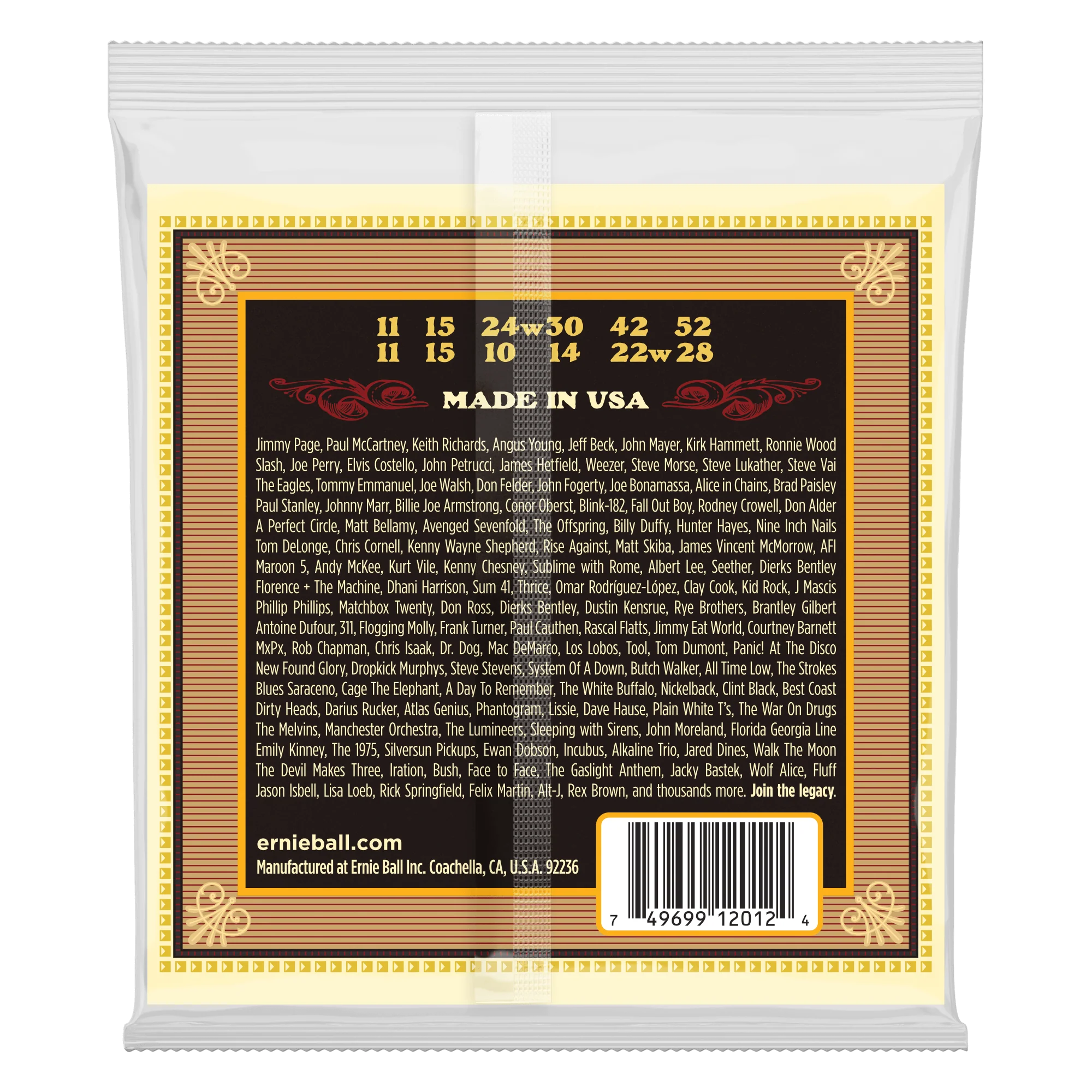 Ernie Ball 2012 Earthwood 80/20 Bronze 12 Acoustic Strings Medium - Image 2
