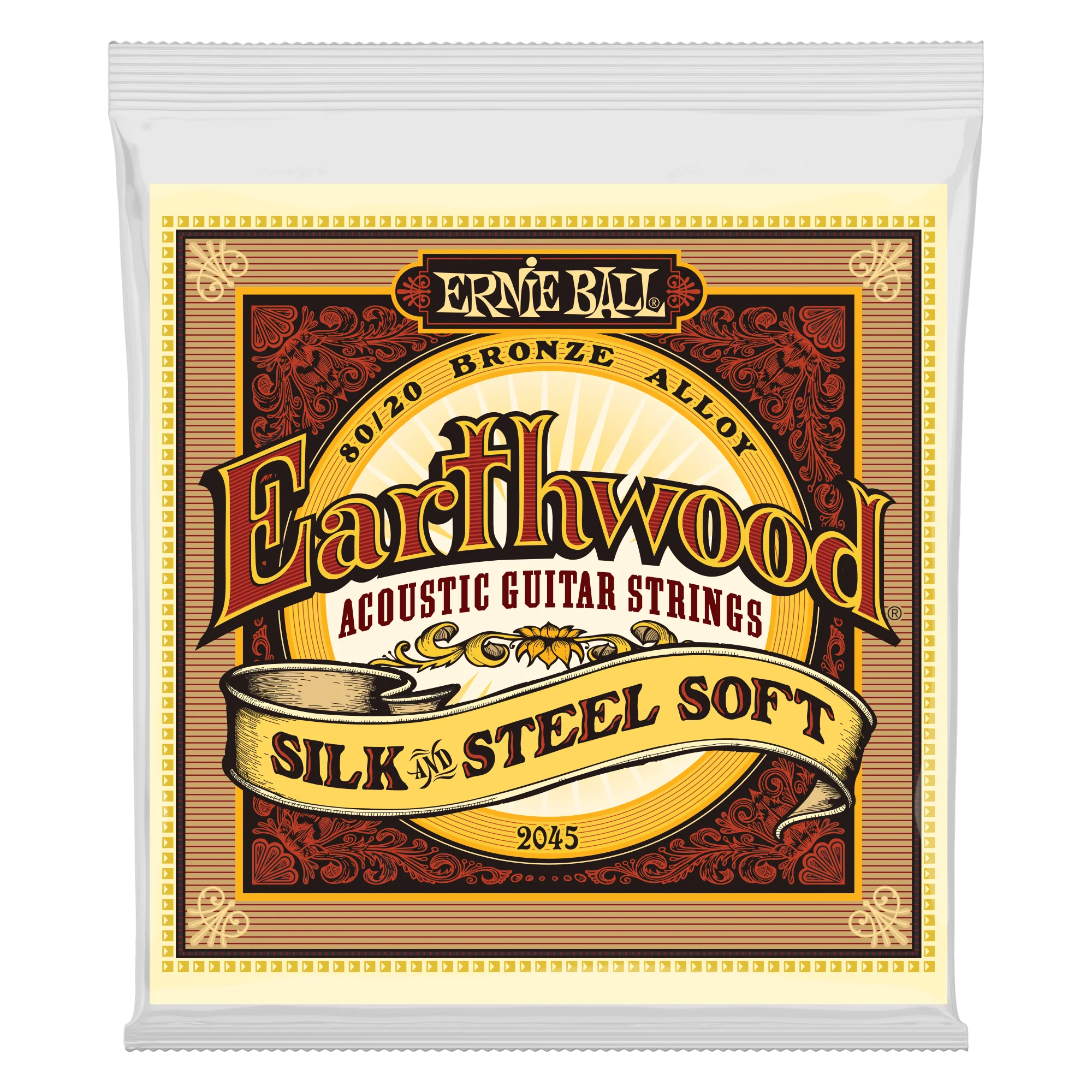 Ernie Ball 2045 Earthwood 80/20 Bronze Silk & Steel Soft Acoustic Set