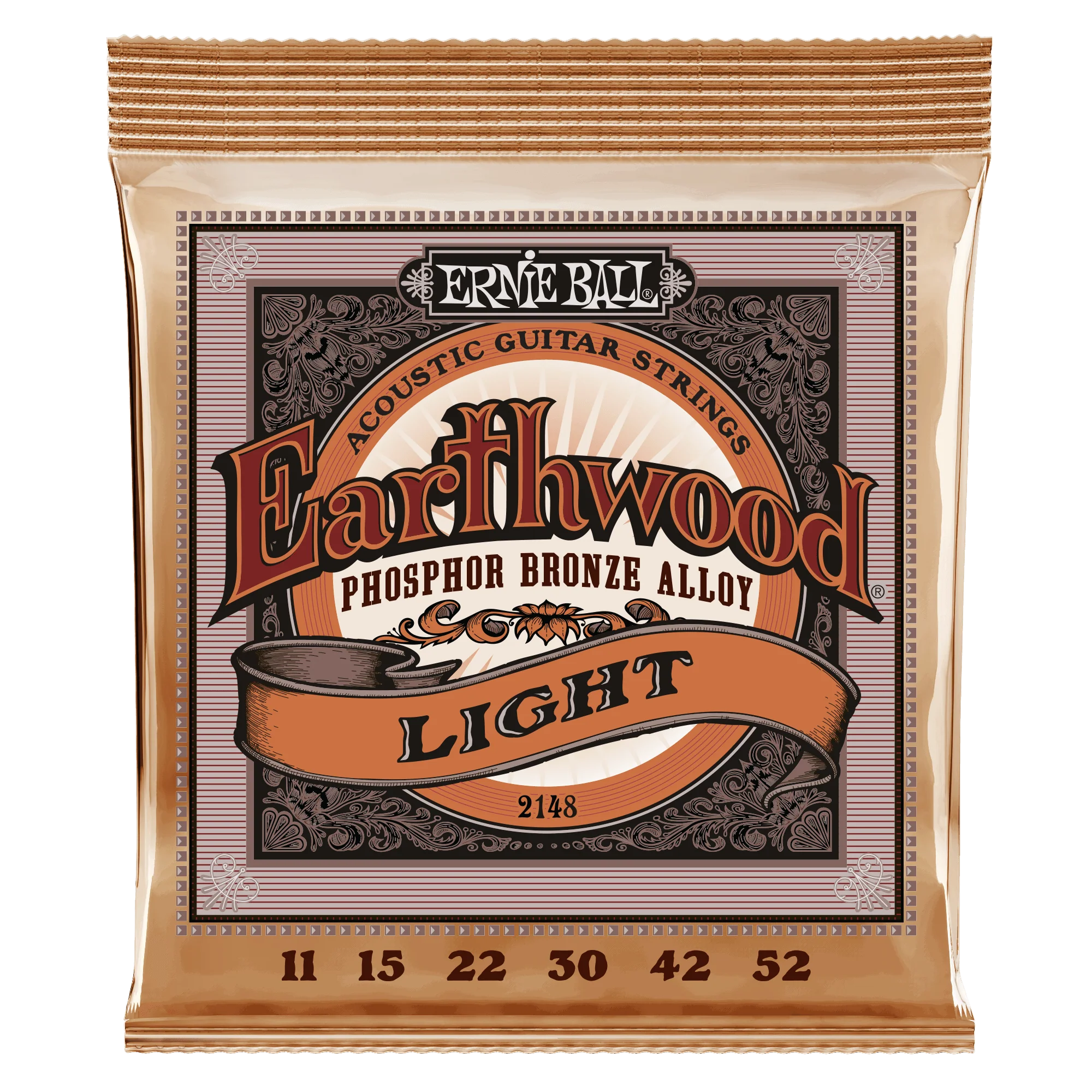 Ernie Ball 2148 Earthwood Phosphor Bronze Acoustic Strings 11-52