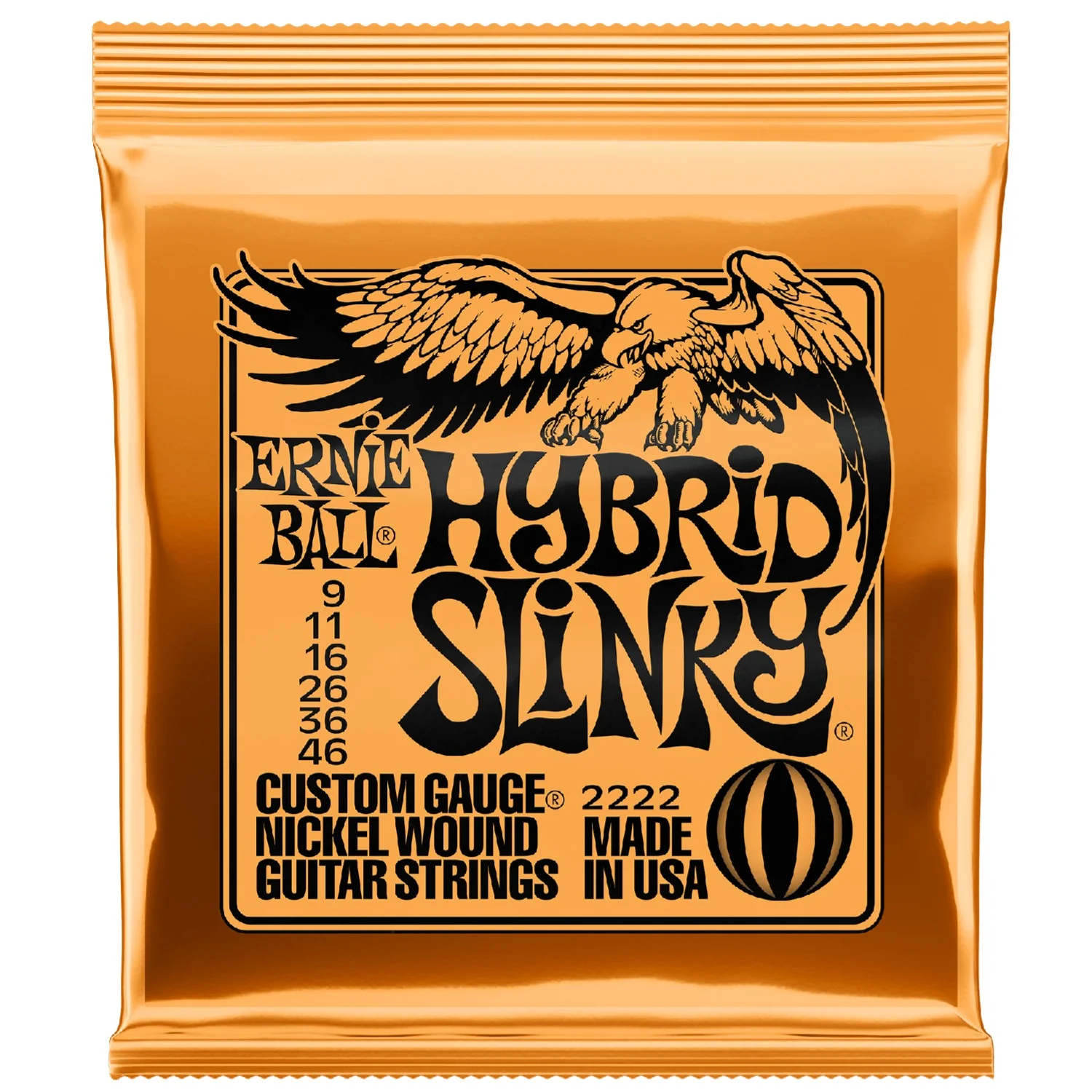 Ernie Ball 2222 Electric Guitar Strings - Nickel, Hybrid Slinky - 0.09-0.46