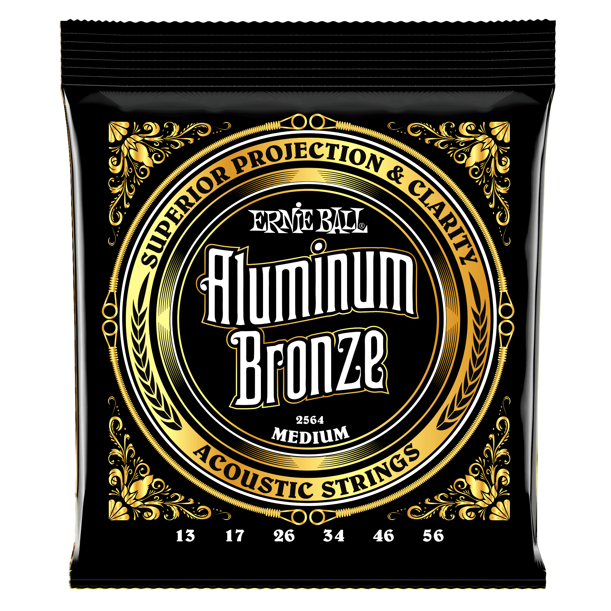 Ernie Ball 2564 Medium Aluminum Bronze Acoustic Strings - 13-56
