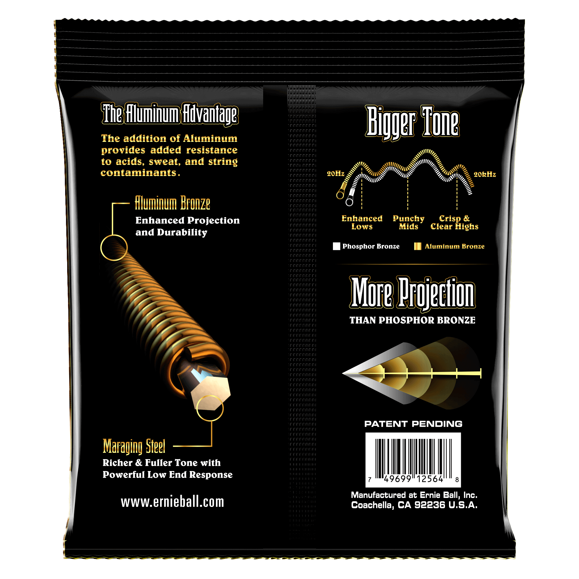 Ernie Ball 2564 Medium Aluminum Bronze Acoustic Strings - 13-56 - Image 2
