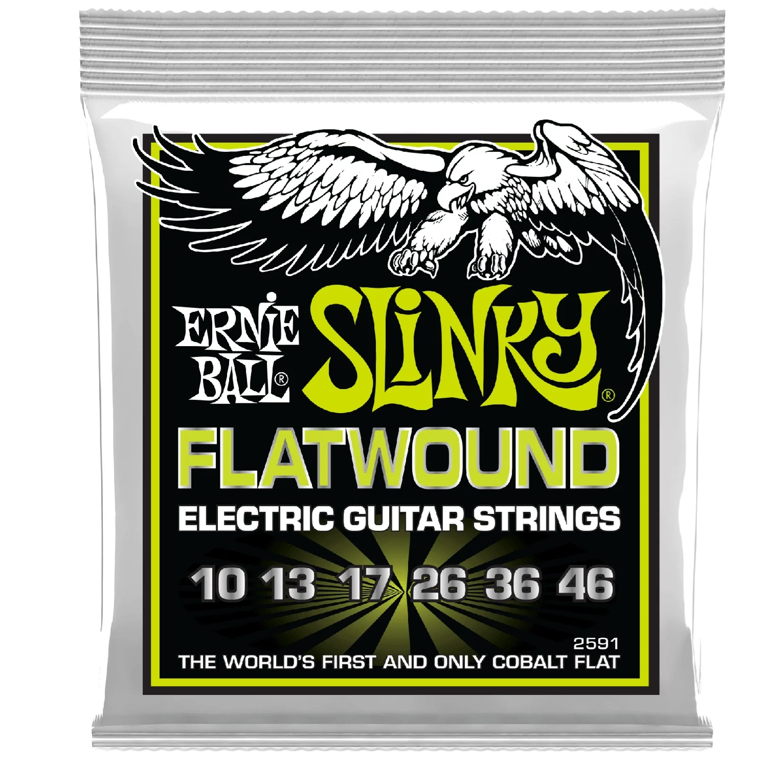 Ernie Ball 2591 Regular Slinky Flatwound Electric Guitar Strings - .010-.046