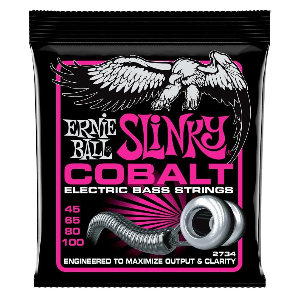 Ernie Ball 2734 Super Slinky Cobalt Electric Bass Guitar Strings - 45-100