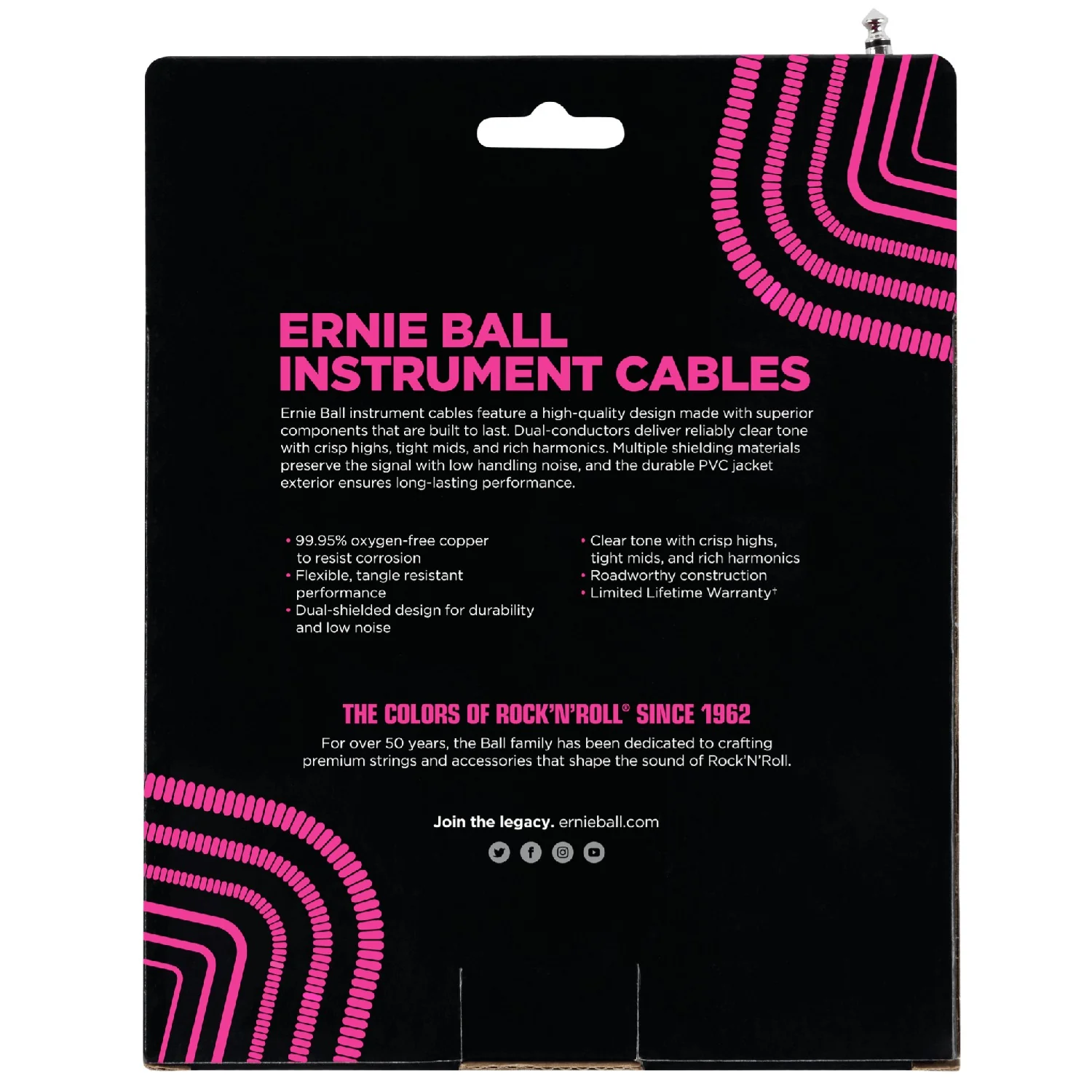 Ernie Ball 6045 30ft Straight-Angle Coiled Instrument Cable - White - Image 4