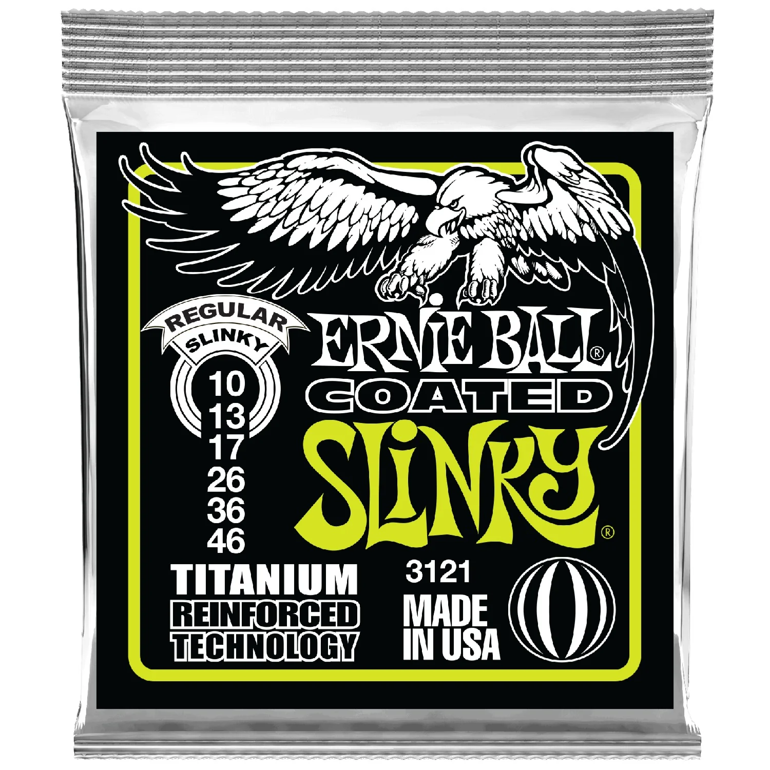 Ernie Ball 3121 Coated Titanium Slinky Electric Guitar Strings - 0.10-0.46