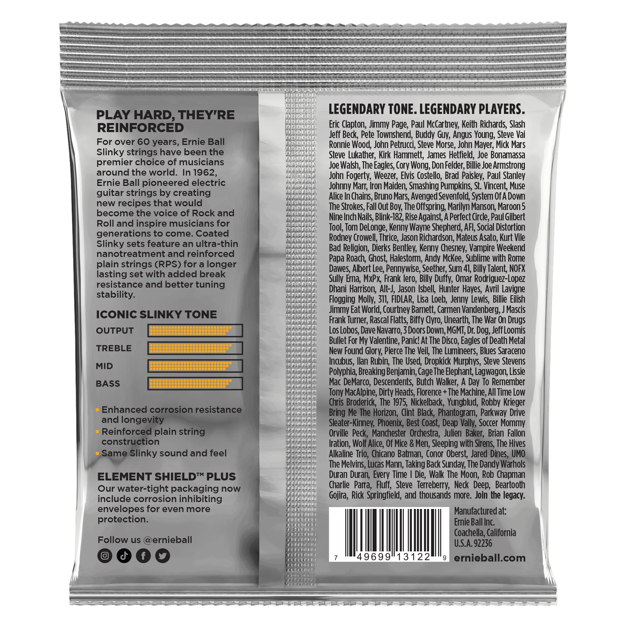 Ernie Ball 3122 Coated Electric Hybrid Slinky Guitar Strings - 0.09-0.46 - Image 2