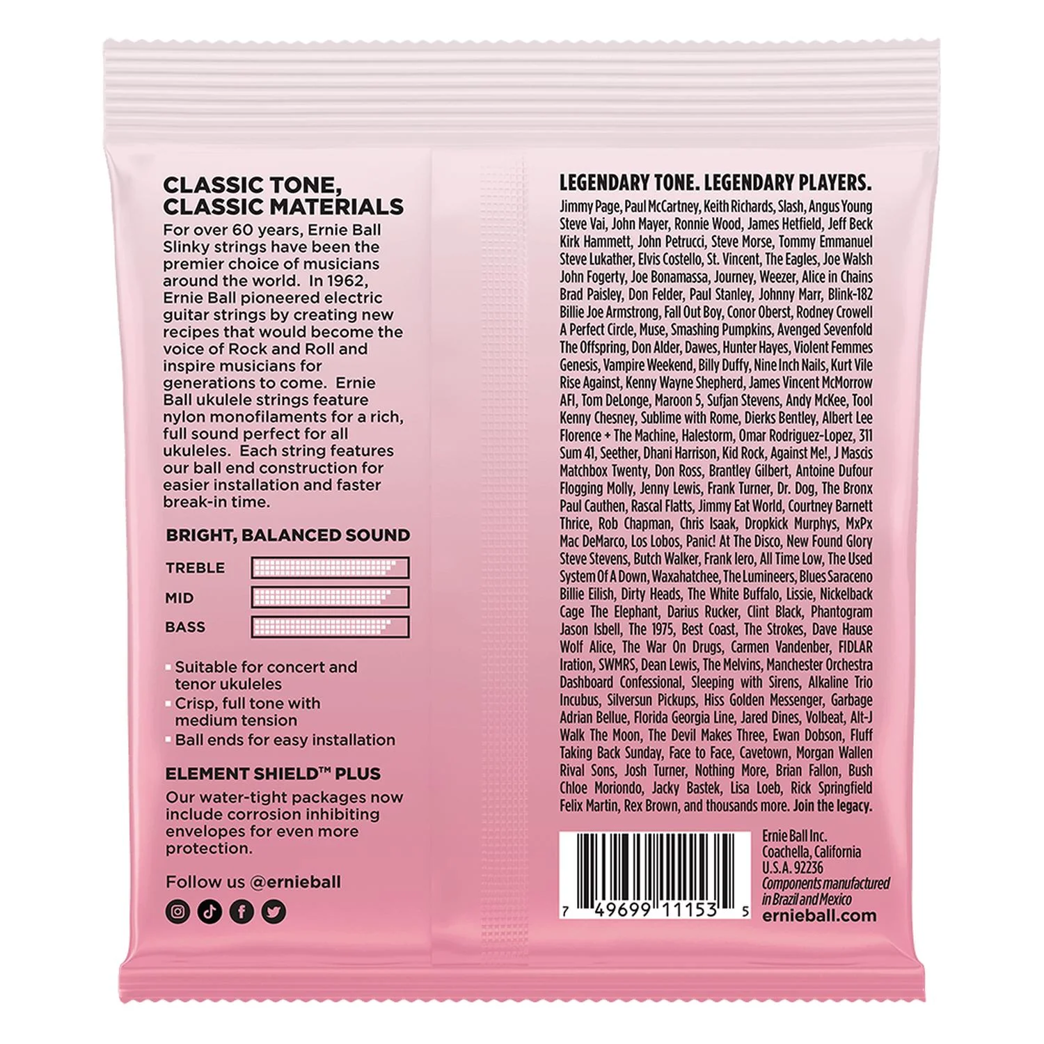 Ernie Ball Concert & Tenor Wound G Nylon Ball End Ukulele Strings - Image 4