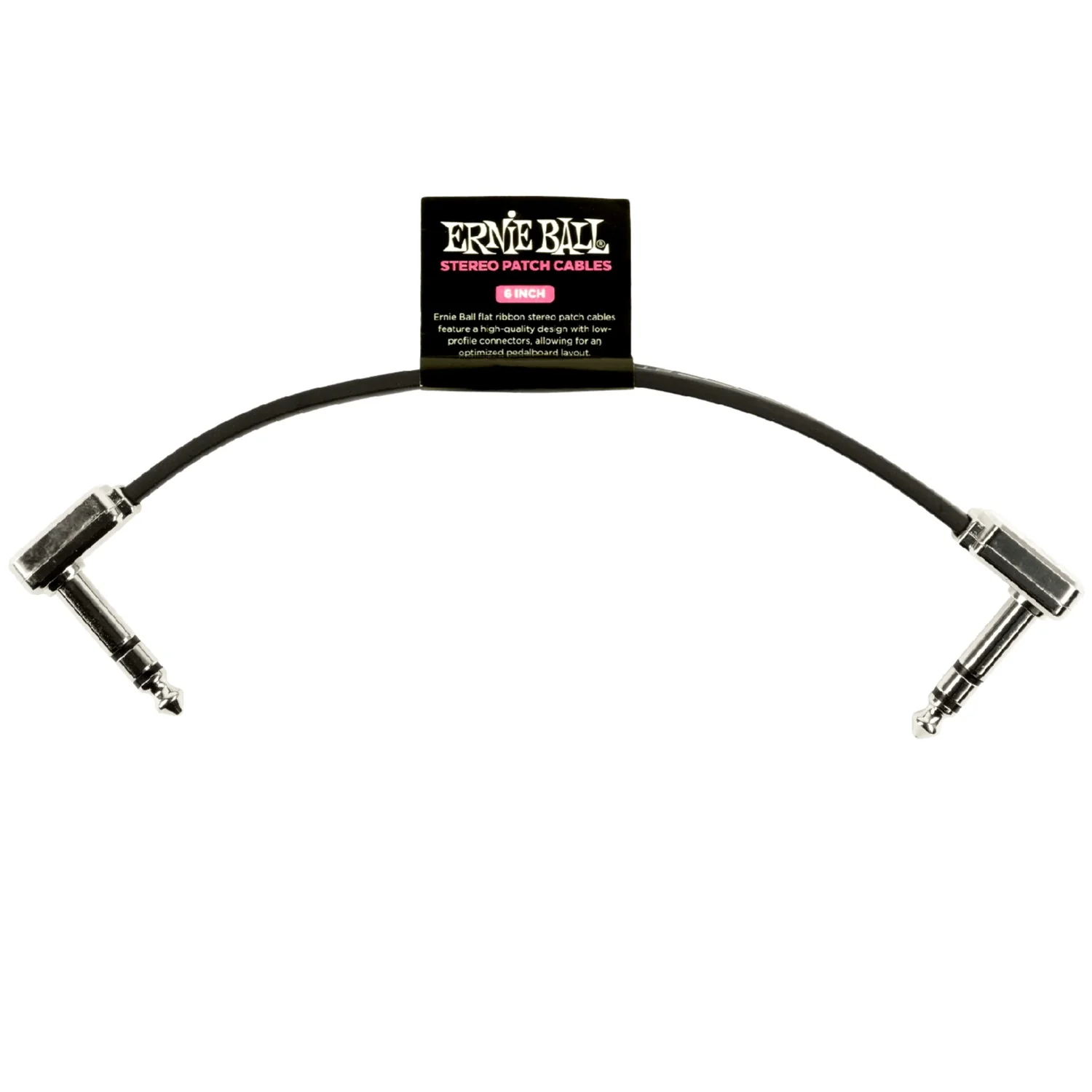 Ernie Ball Flat Ribbon Stereo Patch Cable - Black - Image 2