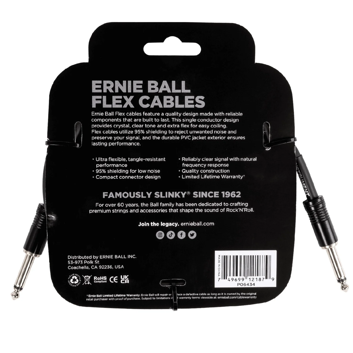 Ernie Ball Flex 10ft Straight/Straight Instrument Cable - Image 2
