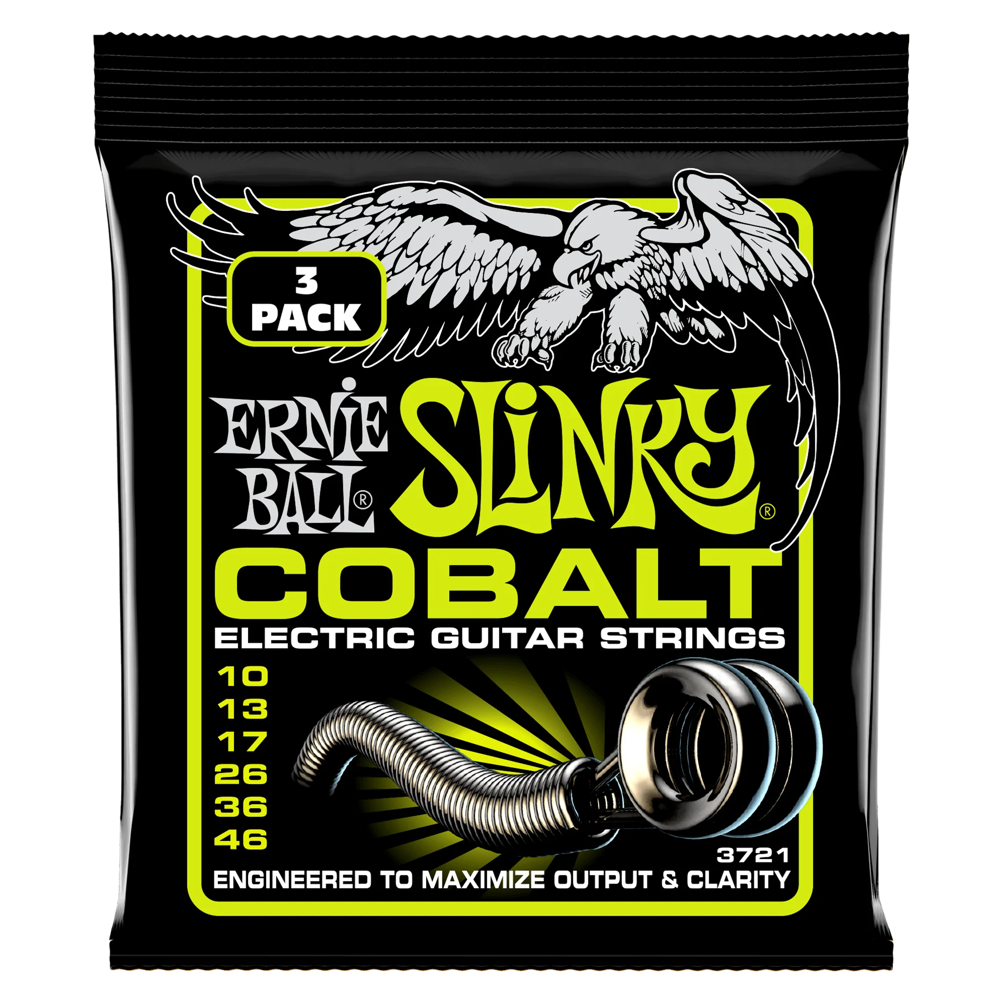 Ernie Ball Regular Slinky Cobalt Electric Guitar Strings 3 Pack 10-46