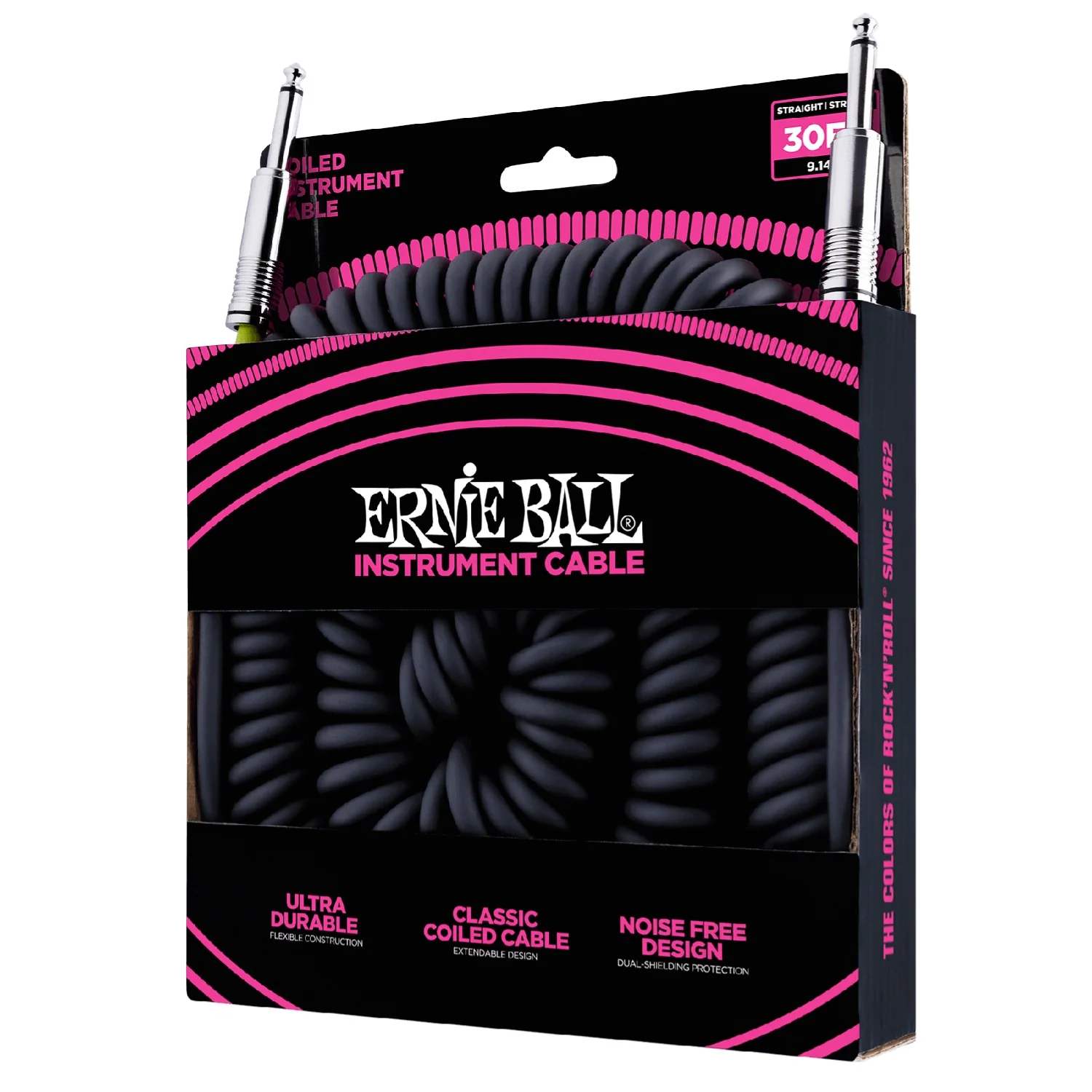 Ernie Ball Ultradurable 30 Ft Coiled Straight-Straight Instrument Cable - Image 4