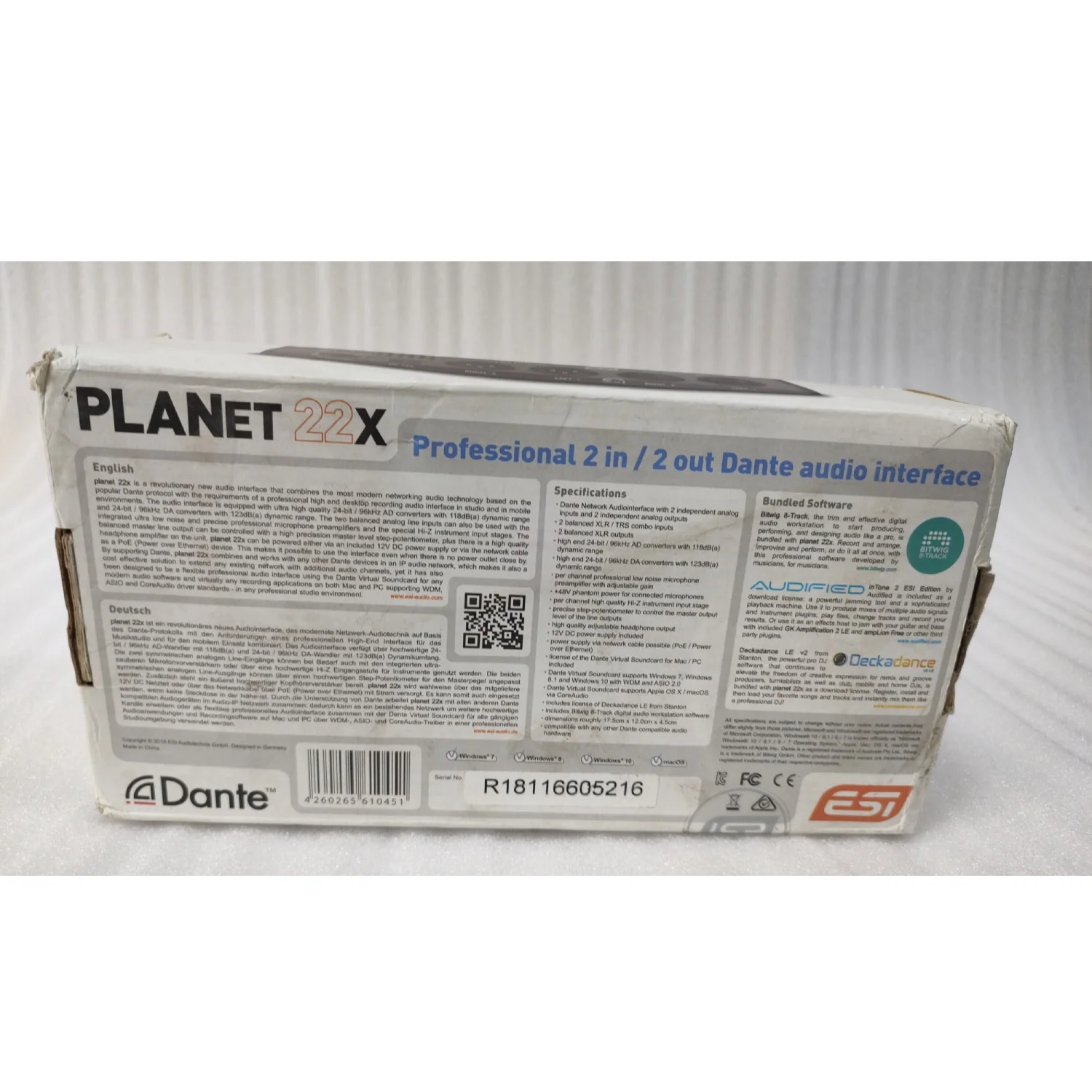 ESI Planet 22x 24-Bit Advanced Audio Interface with Dante Protocol - Open Box - Image 10
