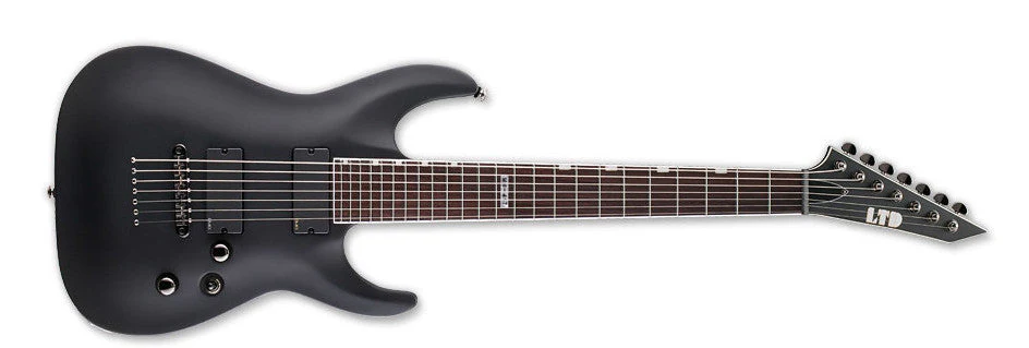ESP MH-417 Electric Guitar, 7-String - Black Satin
