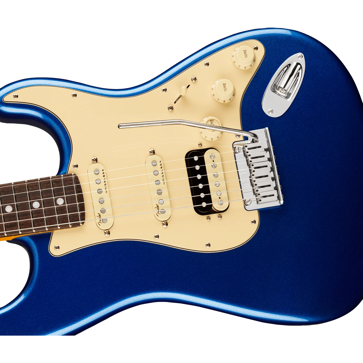Fender American Ultra Stratocaster HSS Rosewood Electric Guitar - Cobra Blue - Image 2
