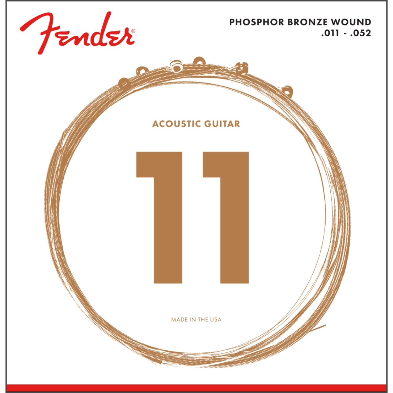 Fender Phosphor Bronze Wound Acoustic Guitar Strings - .011-.052