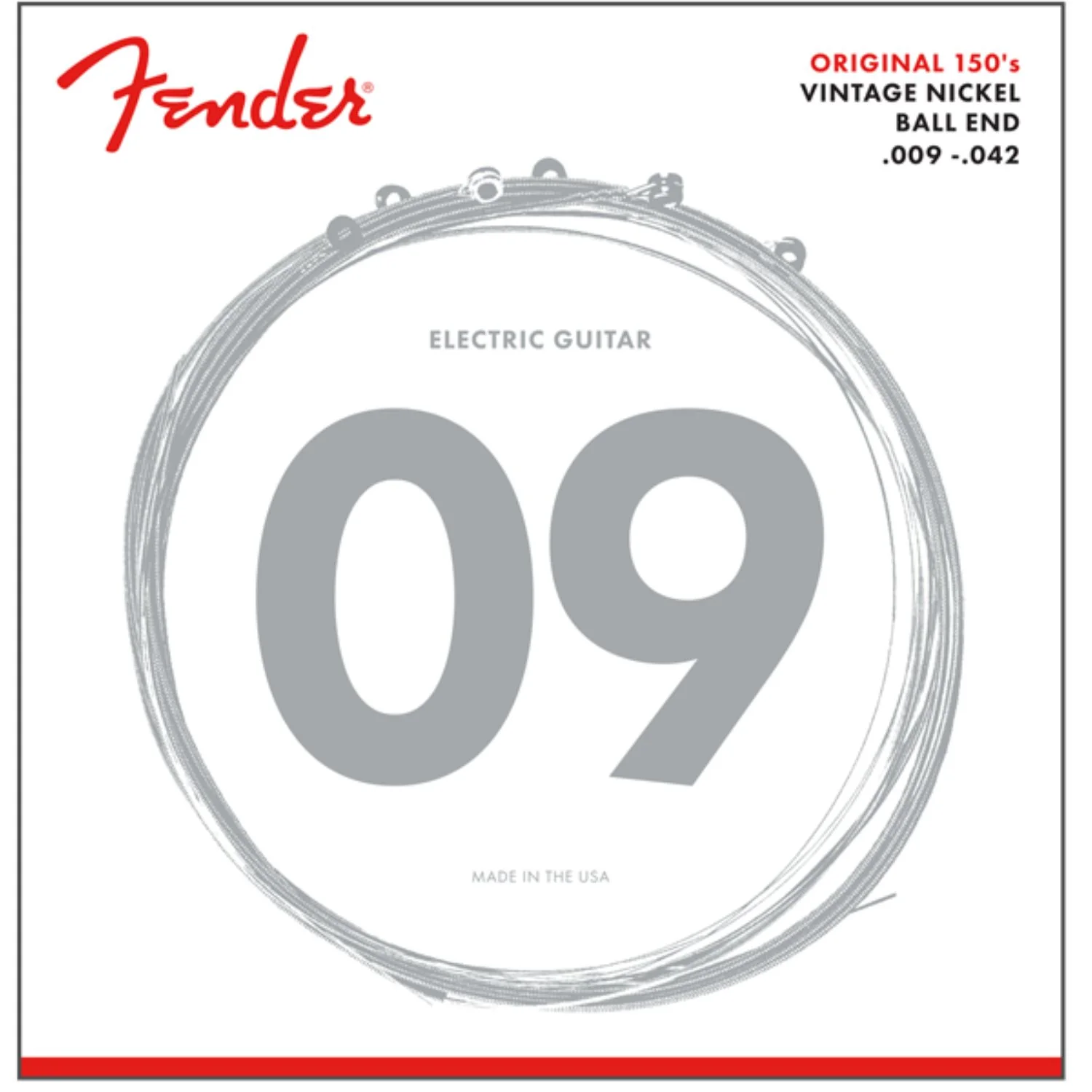 Fender 150L Pure Nickel Ball End Electric Guitar Strings-Light