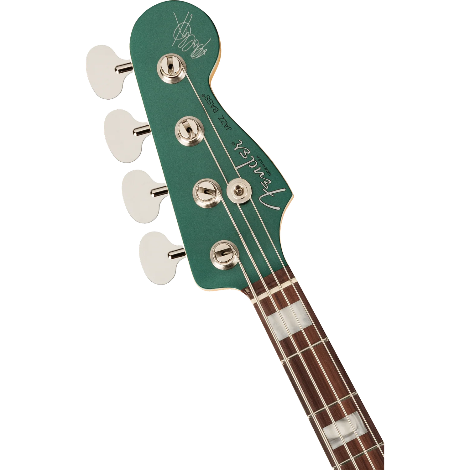 Fender Adam Clayton Jazz Bass Guitar, Rosewood Fingerboard, Sherwood Green Metallic - Image 4