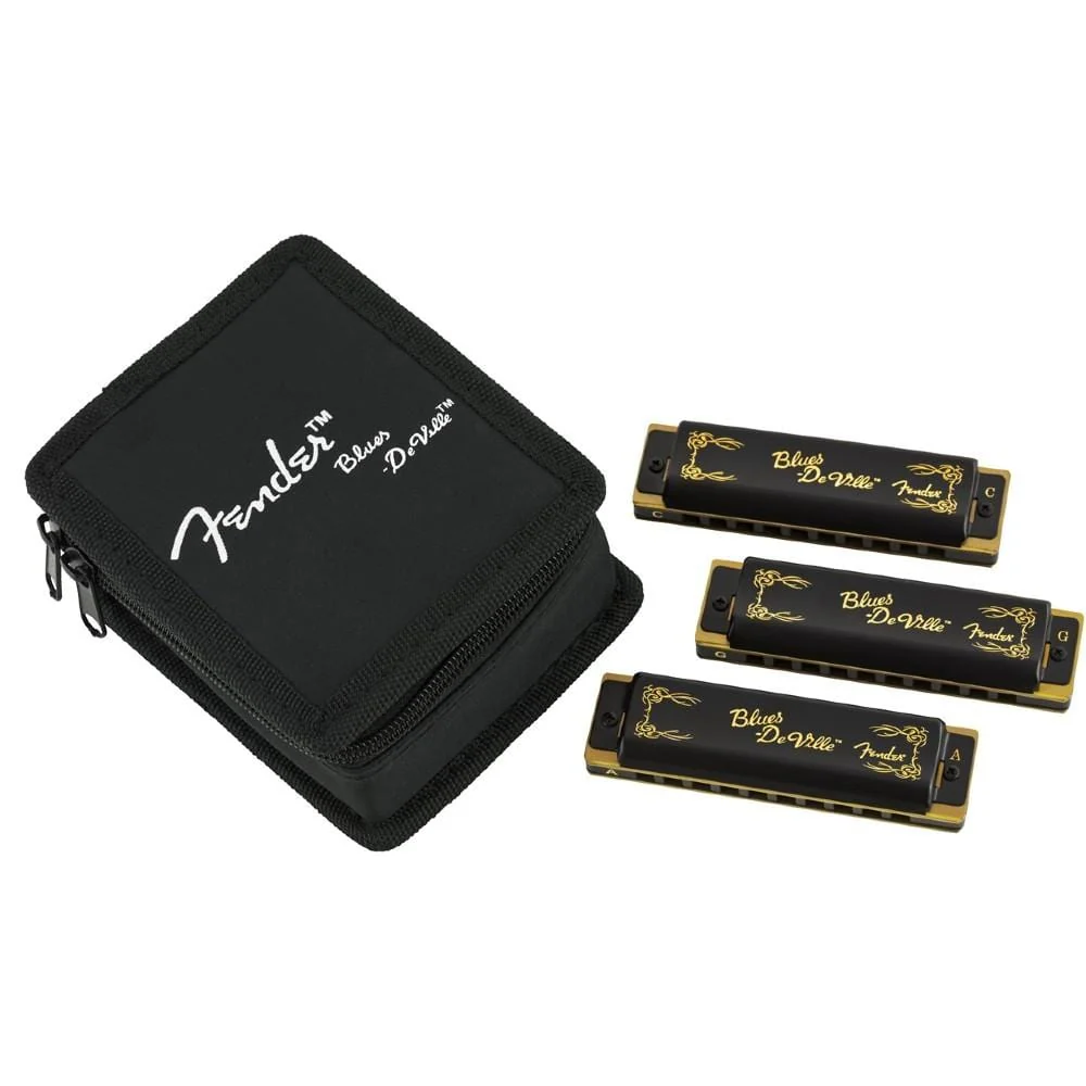 Fender Blues Deville Harmonicas- 3 Pack with Case
