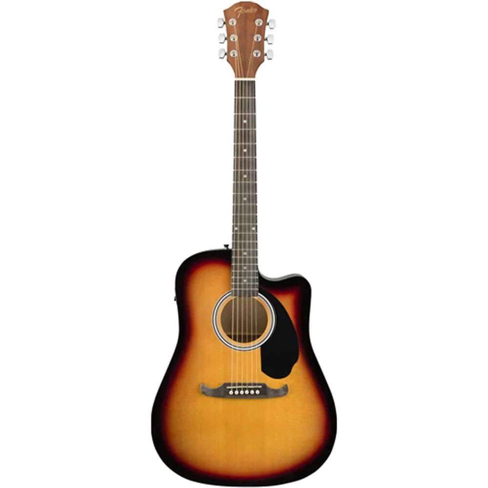 Fender FA-125CE Dreadnought Electro Acoustic Guitar with Dust Cover, Strap, Picks ,Polishing Cloth & Ebook - Image 7