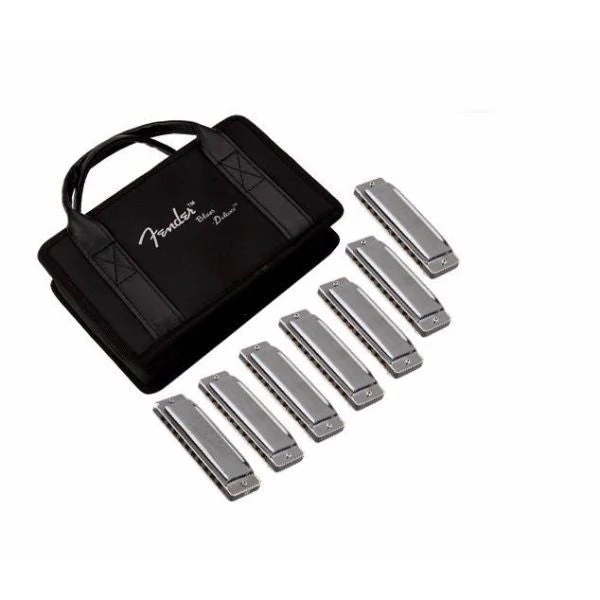 Fender Midnight Special Diatonic Harmonica Set, 7 Keys with Case