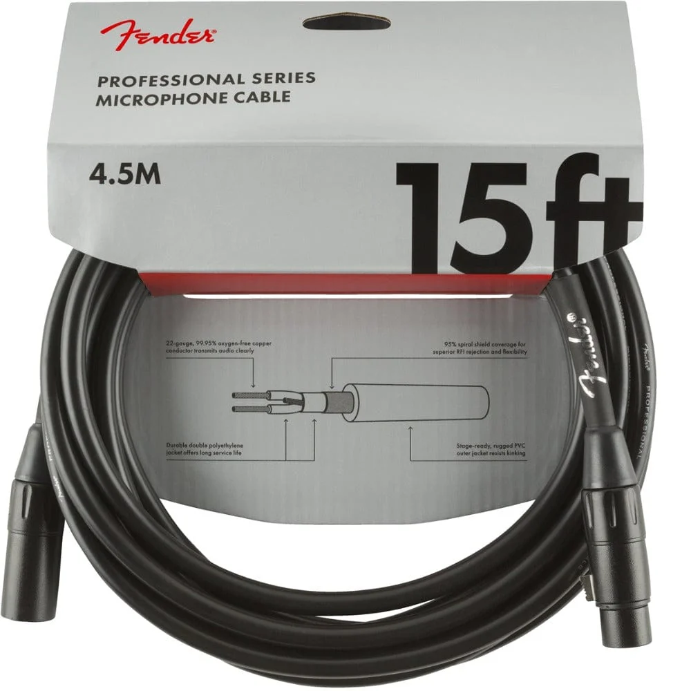 Fender Professional Series 15' Microphone Cable - Image 4