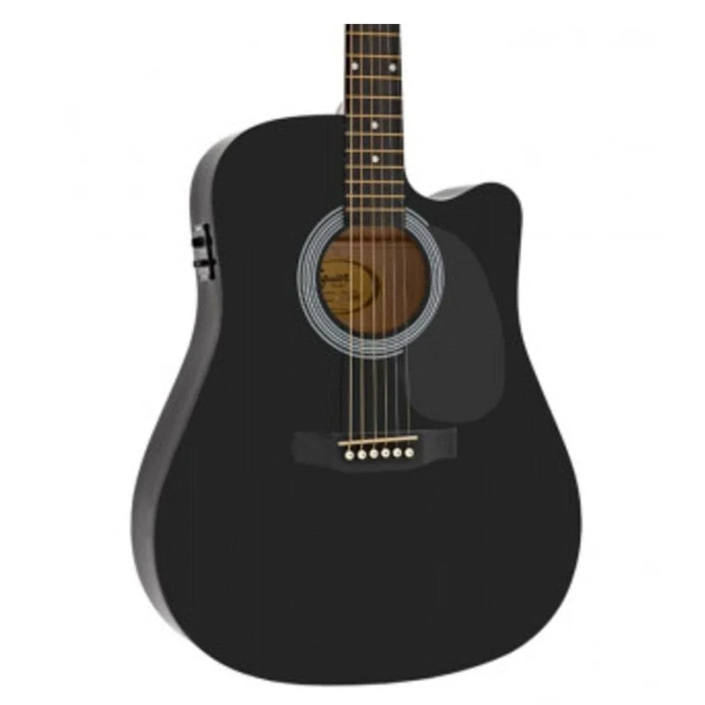 Fender Squier SA-105CE Electro - Acoustic Guitar Bundle with Gigbag, Tuner, Picks, Strap, Polishing Cloth & Ebook - Image 5