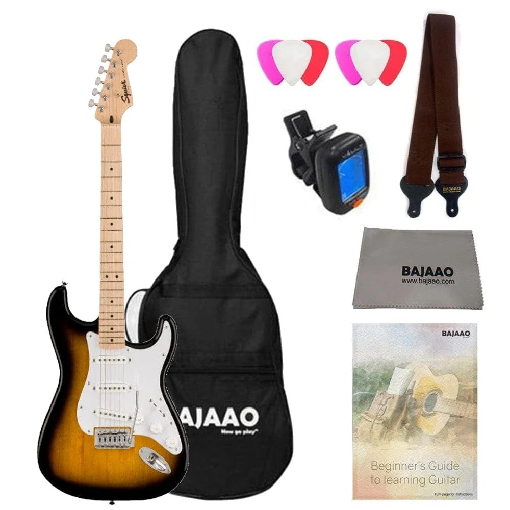 Fender Squier Sonic Stratocaster Electric Guitar Bundle With Gigbag, Polishing Cloth, Picks, Strap, Tuner & Ebook - Image 11