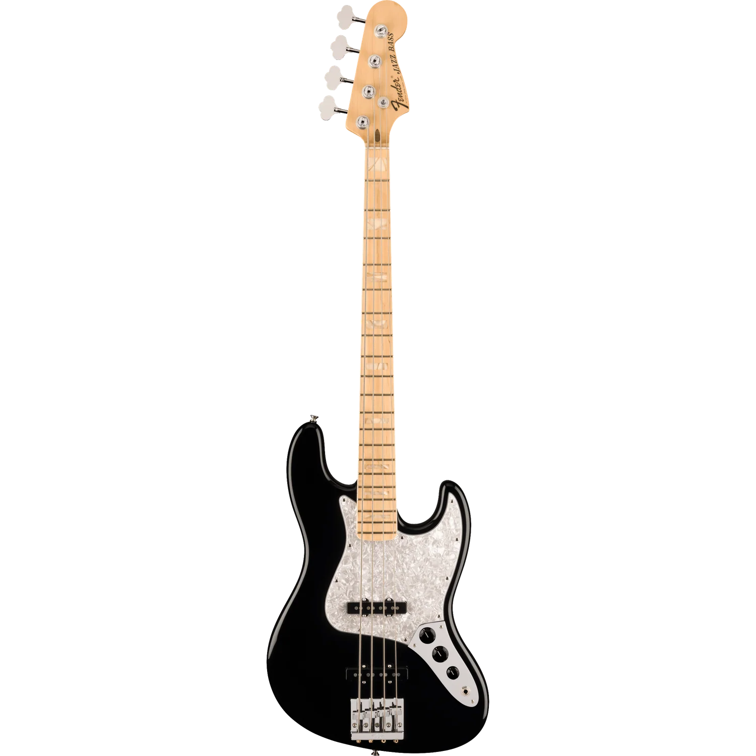 Fender U.S.A. Geddy Lee Jazz Bass Guitar, Maple Fingerboard, Black
