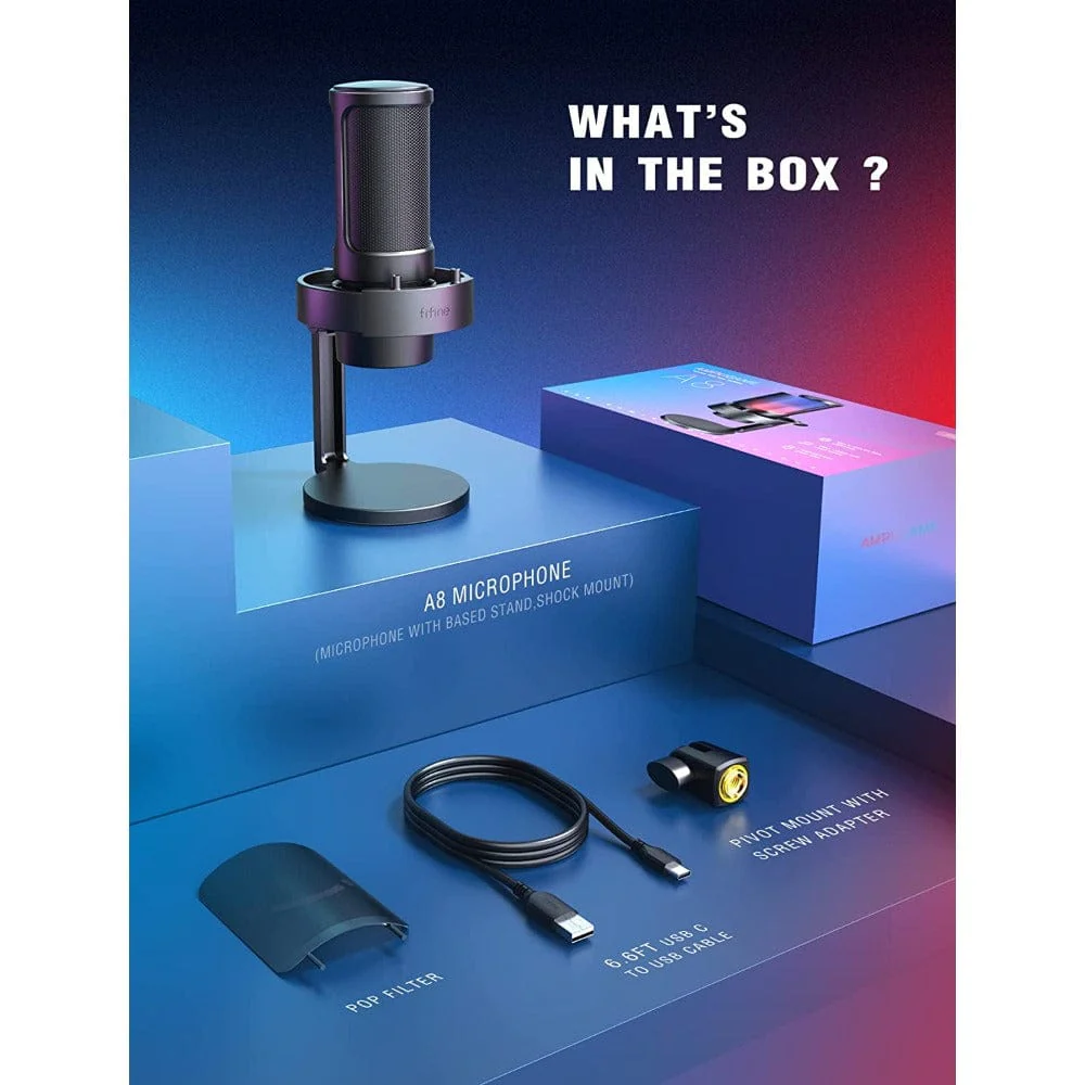 Fifine A8 Ampligame USB Gaming Microphone - Image 7