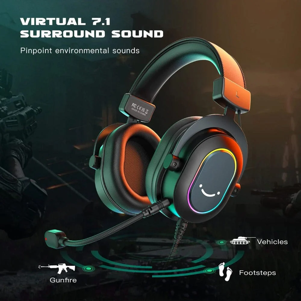 Fifine H6-7.1 Surround Sound RGB Wired Gaming Headphone - Image 2