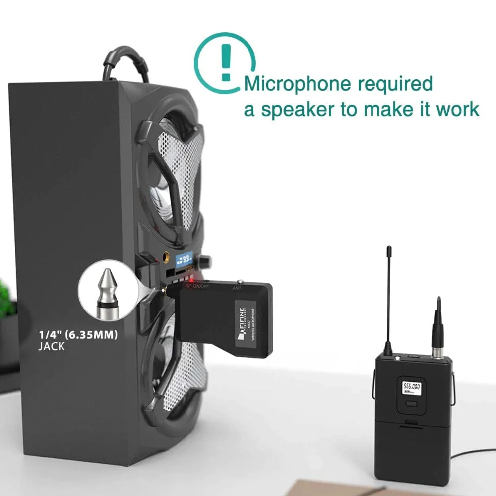 Fifine K037B Wireless Lavalier Lapel Microphone with Headset - Image 3