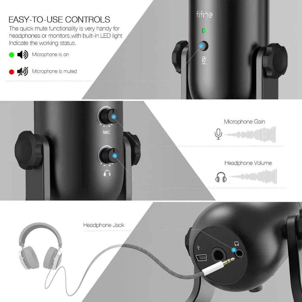 Fifine K678 Studio Recording USB Microphone - Image 7