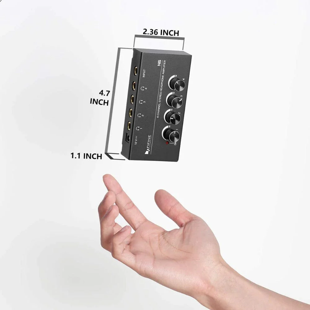 Fifine N6 4 Channel Stereo Headphone Amplifier Mixer - Image 2