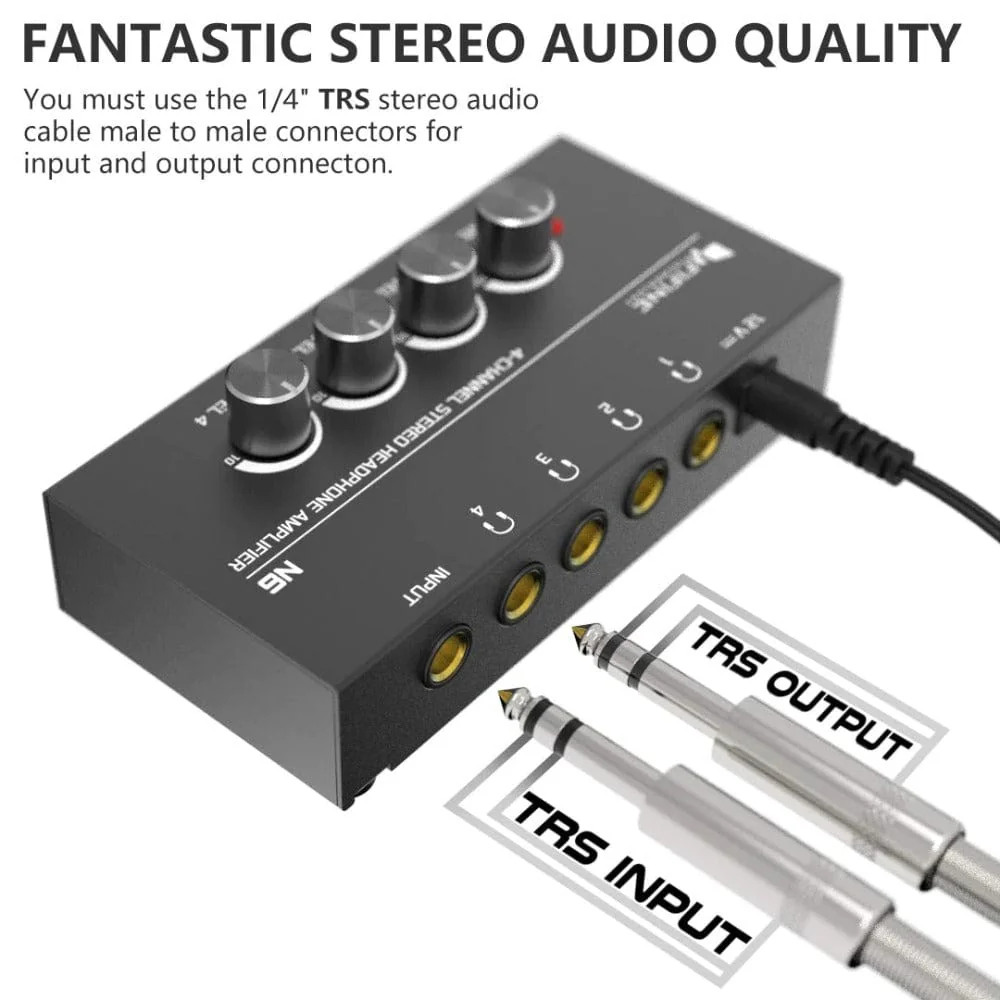 Fifine N6 4 Channel Stereo Headphone Amplifier Mixer - Image 3