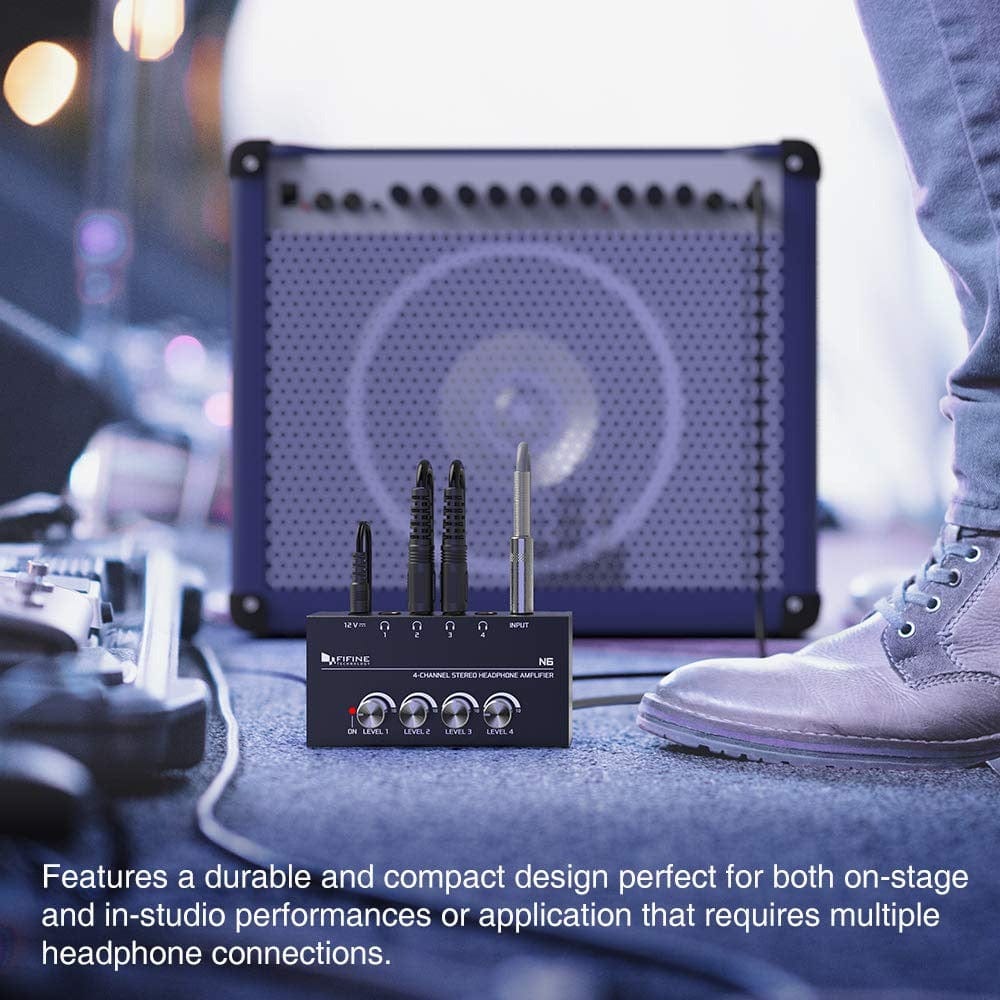 Fifine N6 4 Channel Stereo Headphone Amplifier Mixer - Image 7