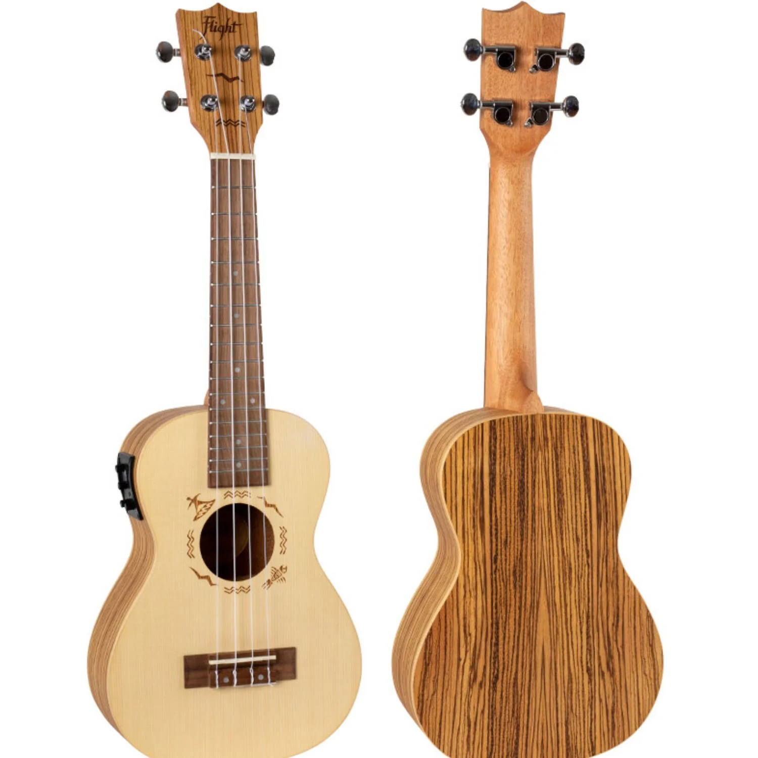 Flight DUC525EQ SP/ZEB Electric Concert Ukulele with Bag - Image 3