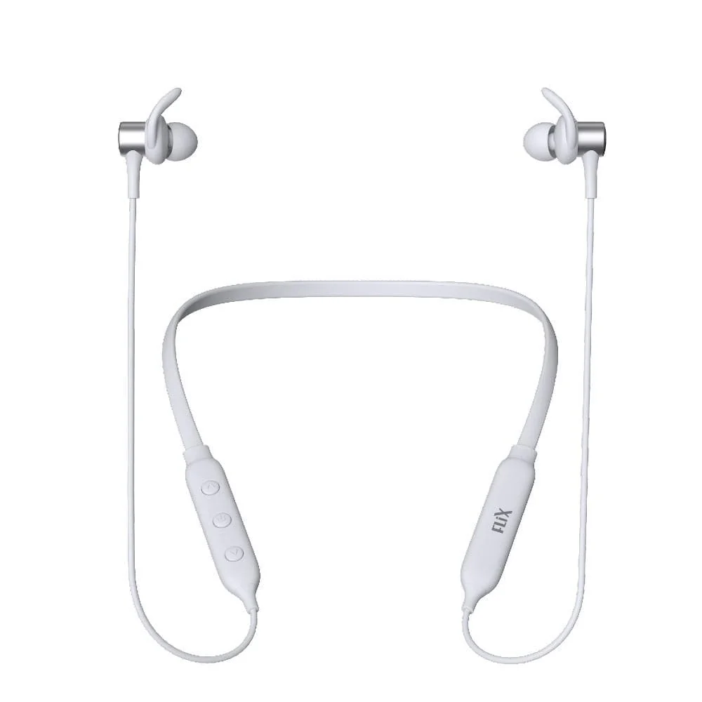 FLiX (Beetel) Blaze 120 Bluetooth v5.0 Wireless In Ear Comfortable Sports Neckband - White
