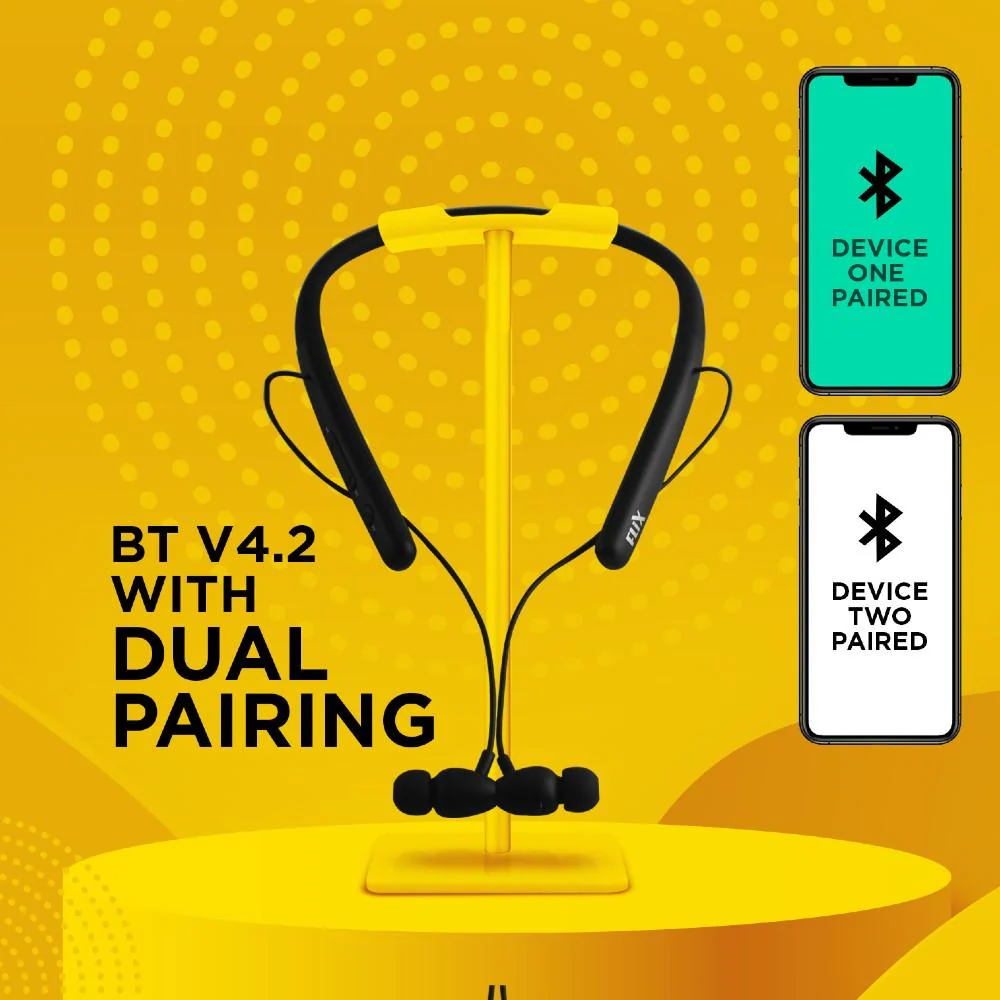 FLiX (Beetel) Blaze 200 Wireless Bluetooth In-Ear Collar Neckband - Black - Open Box - Image 10