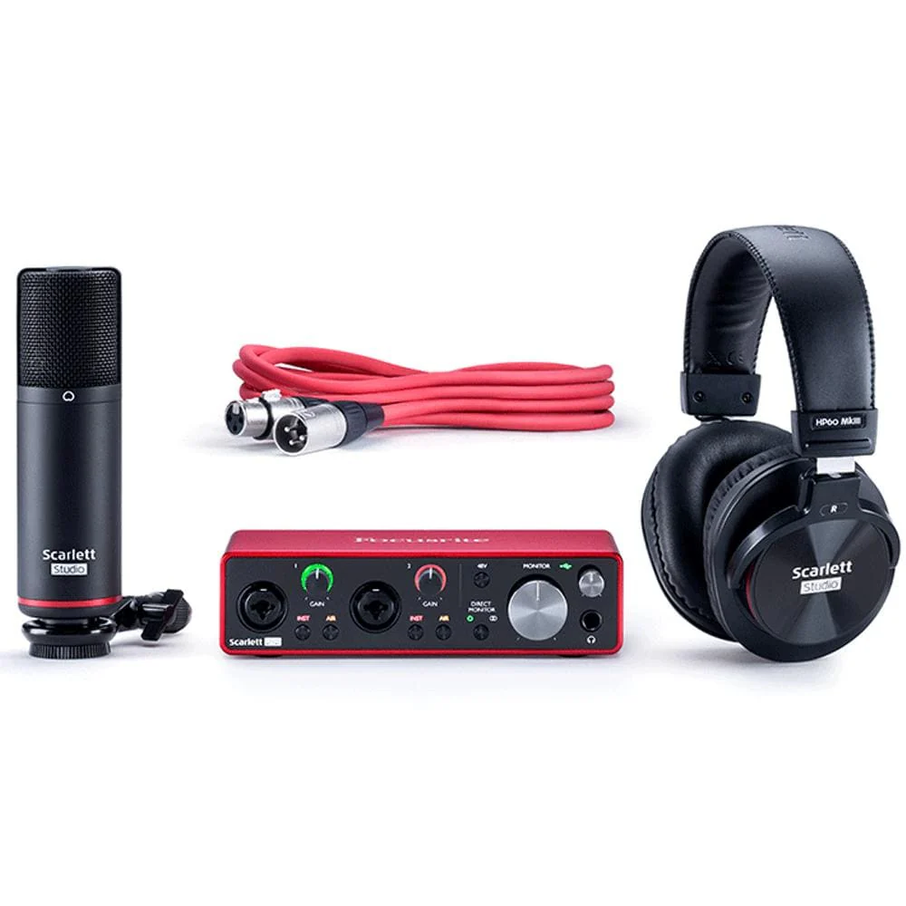 Focusrite Scarlett 2i2 Studio 3rd Gen USB Audio Interface and Recording Bundle