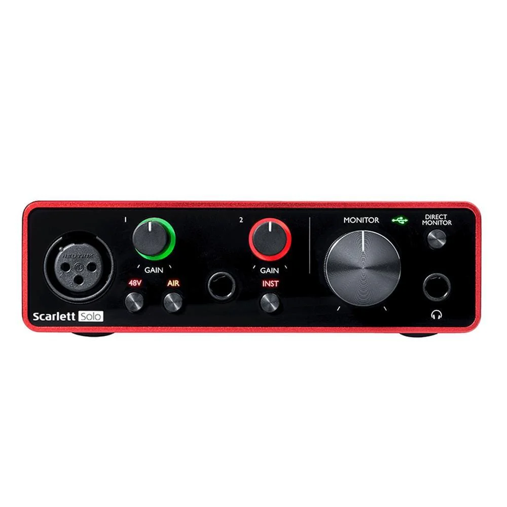 Focusrite Scarlett SOLO 3rd Gen USB Audio Interface with XLR Cable, Polishing Cloth & Ebook - Image 5