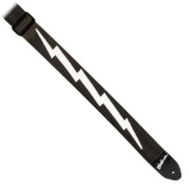 Gibson ASGSBL-10 2" Lightning Bolt Guitar Safety Strap -Jet Black