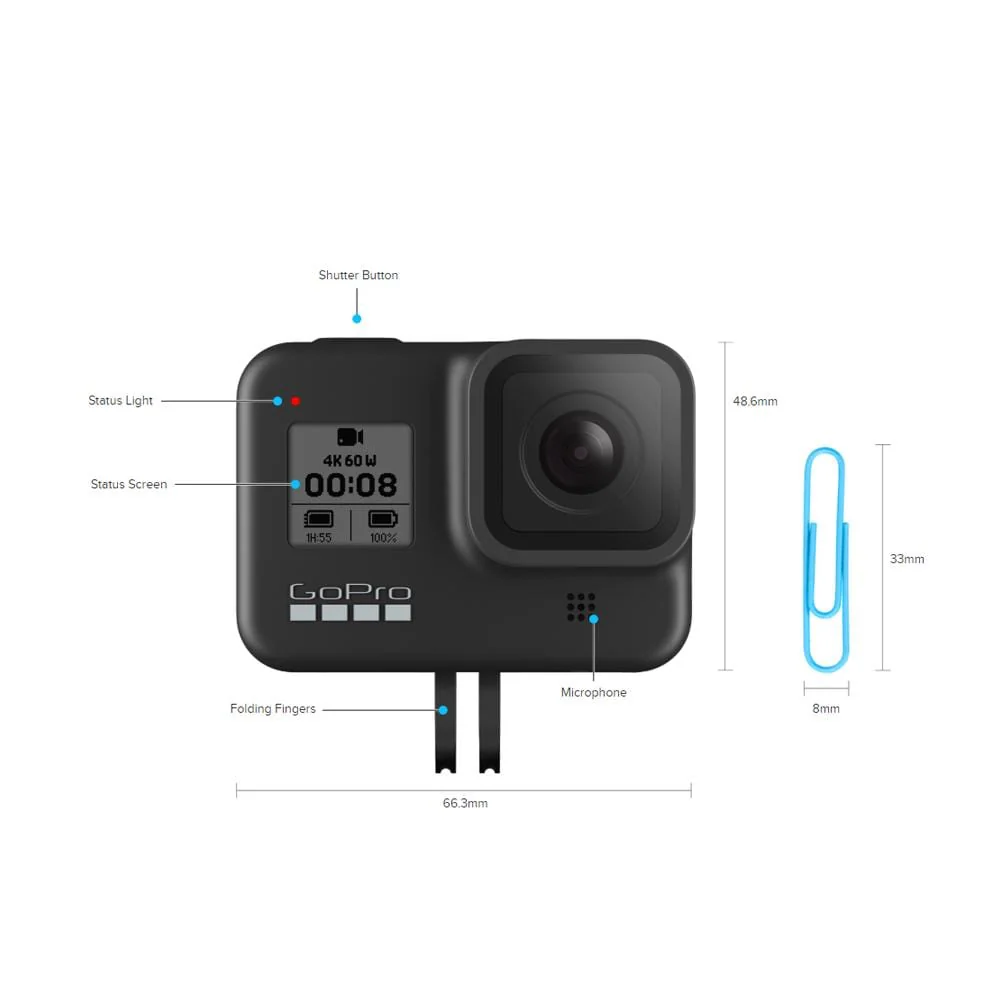 GoPro Hero 8 Hypersmooth Streamlined 4k Action Camera With Extra Battery and Charger- Black with 2 Year Warranty - Image 5