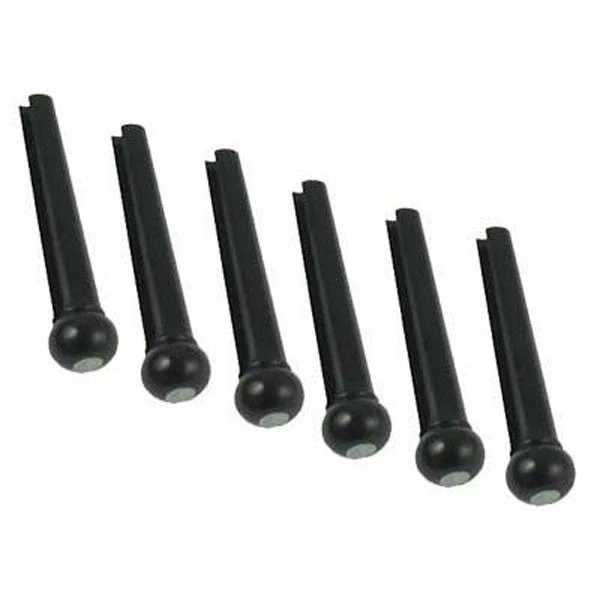 Granada Bridge Pins for Acoustic Guitar - Set of 6 BLACK