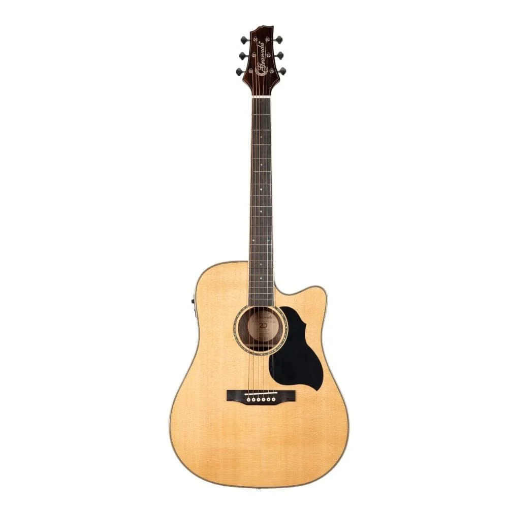 Granada GS345D-CEQ 6 String Electro Acoustic Guitar with Fishman Pickup - Natural Gloss